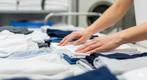 Meticulously Folding Laundry