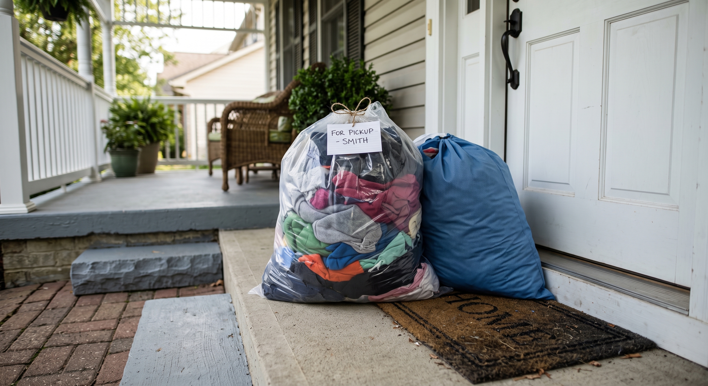 Laundry Bags on Porch